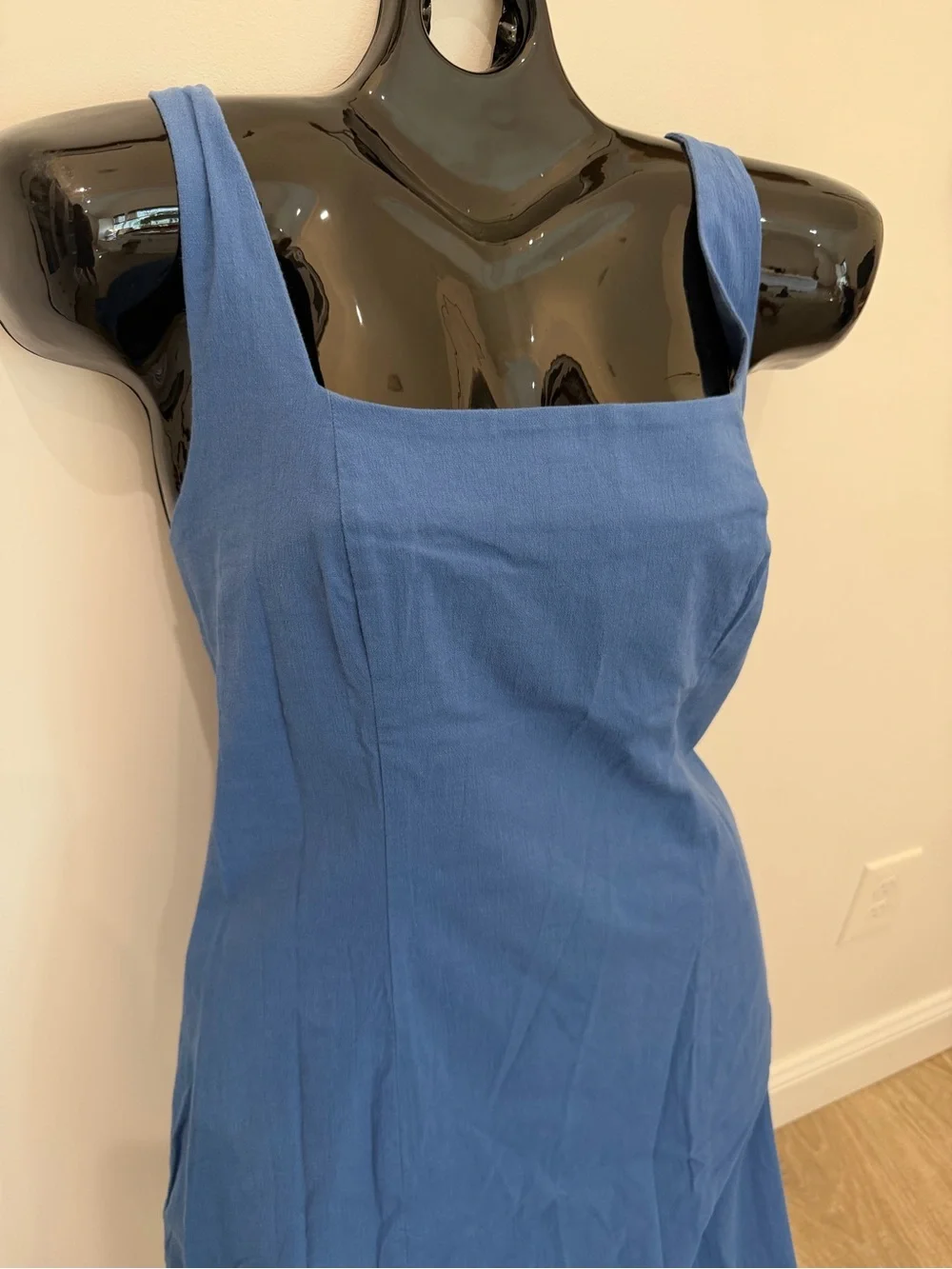 Abercrombie and Fitch Square-Neck Blue Maxi Dress with Wide Straps